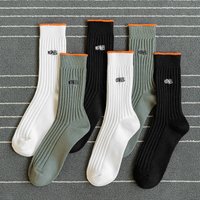 Accessories socks solid mid tube trendy embroidered pile socks