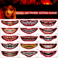 Halloween new horror horror big mouth tattoo stickers party masquerade ball temporary face stickers