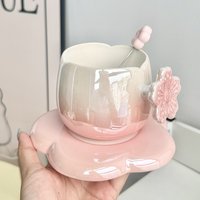 Nordic Style Gradient Coffee Cup And Saucer Exquisite Office Afternoon Tea Mug Women’s Practical Gift For Bridesmaids