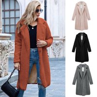 woolen thick suit collar coat medium length