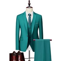 business casual suit wedding groom one button dress suit three piece set P190