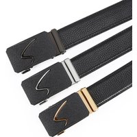 Men's frosted hollowed-out lettering alloy automatic buckle belt