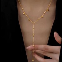 Stainless Steel Long Pendant Necklace for Women Niche Simple Personality Necklace Party Jewelry Wholesale