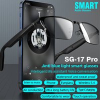 Byteuni Smart Glasses Open Ear Photochromic Lenses Polarized Sunglasses Bluetooth Voice Assistant Mic Speakers Bluetooth Glasses