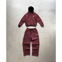 American Retro Street Style Hip hop Zip up Loose Sports Sweatshirt Set