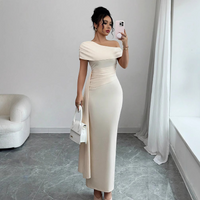 Summer Sleeveless Backless Bodycon Dress High Waist Sexy Slit Long Dress Night Out Party Club