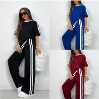 Clothing Autumn Winter Casual Lounge Set Long Sleeve High Split Pants Two Piece Outfit Solid Comfort Jogger Suit Work & Leisure