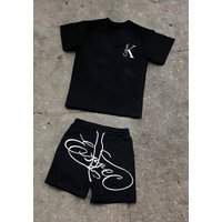 Round Neck Long Sleeve T Shirt Letter Print Loose Casual Top Matching Polyester One Piece Machine Washable