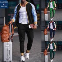 C&J 2023 Set Clothes Sports Casual Guards Pants Zipper Set