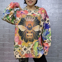 Printed Sweater Round Neck Mink Fur Autumn Winter Bottoming Shirt