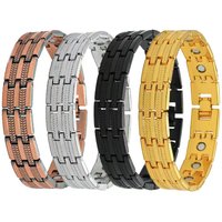 Vintage Dual Line Magnetic Ion Bracelet Boho Wristband Handmade Geometric Zinc Alloy Cuff Gift Him Travel Souvenir