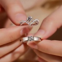 Crowning love couple rings pair live moissanite diamonds high end wedding rings
