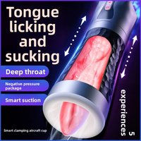 Smart Clip Suction Airplane Cup Deep Throat Sucking Electric Fully Automatic 10 Frequency Vibrating Male Masturbator Sex