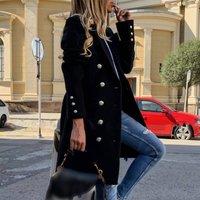 Double Breasted Lapel Slim Coat Trench Coat Jacket