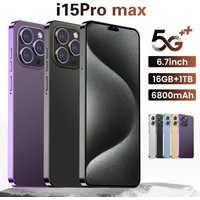 I15 Pro Max 16GB+1TB I Phone Best Price 6.7" HD Screen 48MP+108MP Dual Card Android Mobile Phones