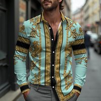 Trendy Light Luxury Mens Shirt Spring Single Breasted Lapel Design New Daily Fashion Casual Loose Comfortable Business Shirts