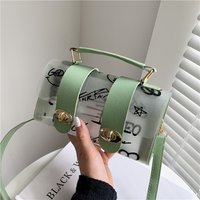 Summer transparent jelly small bag for women 2024 new trendy simple casual portable graffiti women's shoulder bag crossbody bag