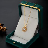 Light Luxury Round Ring with Diamond Necklace for Women's Trendy and Niche Brand Design Sensation Internet Red Instagram