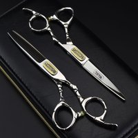 6.0inch Bamboo Joint Irregular Handle Bao Style Bright Flat Hairdressing Haircut Scissors