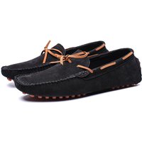 Men's plus-size casual leather pig bean shoes slip-on leather shoes for men