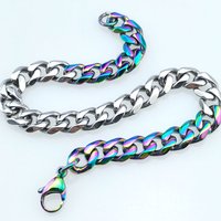 Stainless Steel Iridescence Primary Dual Hip Hop Bracelet Anklet