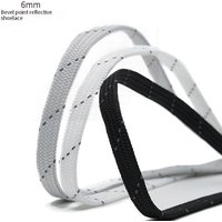 Reflective Flat Shoelaces - 6mm Width, 100/120/140cm Length, Durable & Stylish For Sneakers, Boots & Casual Shoes (Black/White/Grey)