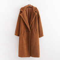 Clothing Loose Lambskin Coat Teddy Fur Large Lapel Medium Long Plush Coat Cotton Coat
