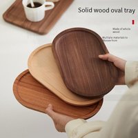 Walnut Wood Serving Tray – Elegant Oval & Rectangular Tea/Coffee Tray For Afternoon Tea