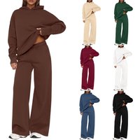 New Autumn And Winter Women's 2 Piece Casual Hooded Fleece Sweatshirt Sports Suit