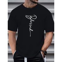 100% Pure Cotton Spring Autumn Fashion Short Sleeved Blessed Print Casual Slim Fit Versatile Top