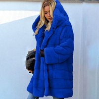 Loose Plush Hooded Coat Imitation Fur Autumn winter Warm Coat