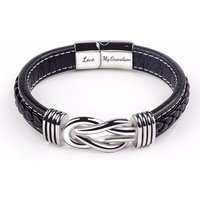 European American Fashion Commuter Leather Lovemyson Magnetic Twist Style Stainless Steel Bracelet