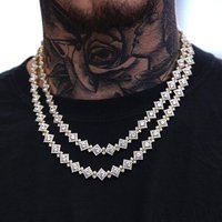 Hip Hop New Tennis Chain Diamond Zircon Necklace Fashion Trend Hip Hop Rap Necklace