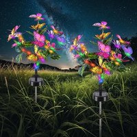 Hot Selling Solar 4 Head 5 Head Butterfly Lantern Outdoor Lawn Garden Decoration Atmosphere Lamp