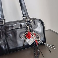 Bag Parts & Accessories Series Bag Pendant High End Bag Pendant Series Accessories Bag Pendant Bow Braided Rope Metal Dark Style Peach Heart