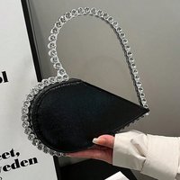 Women’s spring and summer new style hand-held heart-shaped bag with diamonds evening bag fashionable and stylish women’s bag handbag