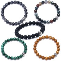 Yellow Tiger Eye & White Pine Wood Couple Bracelet – Natural Stone Matching Set