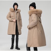 Clothing version parka thick waist long knee length cotton jacket winter warm loose coat