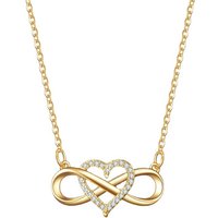 Romantic Fashion Silver Gold Color Infinity Forever Love Necklace Cz Happiness Heart Pendant Necklace For Women Gift Jewelry