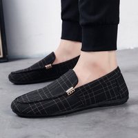 Men's Korean Style Loafers Spring Autumn Trendy Slip-On Casual Shoes Breathable Canvas