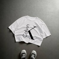 Clothing Cropped Drop shoulder Letter Print T shirt Trendy Street Style
