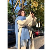 Solid Fashionable Scarf Warmth Winter Thick Scarf