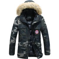 Men's Camouflage Cotton-Padded Winter Coat – Mid-Length Workwear Jacket With Detachable Hood, Outdoor-Ready & Stylish