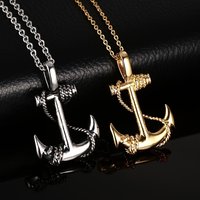 Fashion Style Men’s Stainless Steel Anchor Pendant Pirates of The Caribbean Anchor Necklace Birthday Gifts