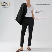 Straight Leg Dress Pants Mid Rise Office Trousers Stretch High Waist Professional Work Pants Flowy Wide Leg Pants Business Casual