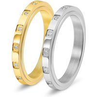 Women's Jewelry Couple Engagement Wedding Small Fresh Circle Diamond Stainless Steel Rotatable Ring Jewelry