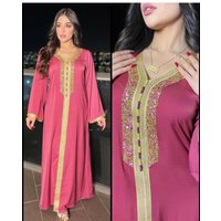 Women's Clothing New V Neck Robe Muslim Big Swing Long Skirt With Vest Two Piece Set