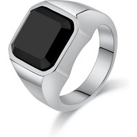 Men's Jewelry Light Luxury Style Gem Stainless Steel Ring Artificial Gem Titanium Steel Hand Jewelry King Feel