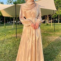 Women's Clothing Muslim Clothing Streamer Yarn Three Piece Set Popular Dress Robe Abaya