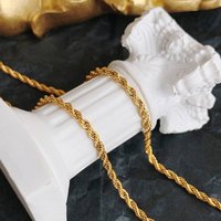 Hip Hop Plated Gold Necklace 4MM Twisted Rope Twist Electroplating Gold Necklace For Men & Women Wedding Jewelry Gifts599